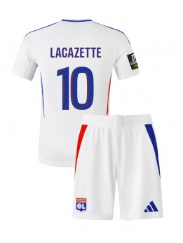 Olympique Lyonnais Alexandre Lacazette #10 Heimtrikotsatz für Kinder 2024-25 Kurzarm (+ Kurze Hosen)